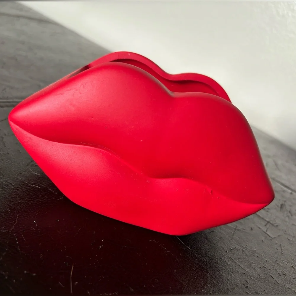 Red Lip-Shaped Pencil Holder